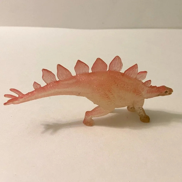 Vintage Glow in the  Dark Dinosaur Figures Stegosaurus Saurornitholestes Toys - Picture 4 of 12